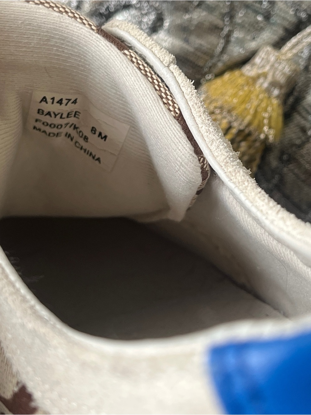 Coach Cream Signature Canvas Sneakers with Bright Blue Trim - Picture 4 of 9